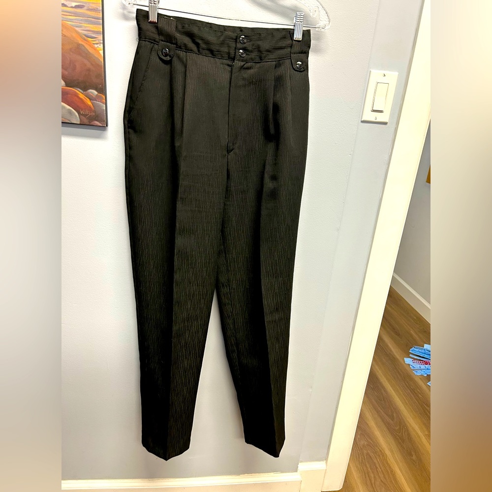 Vintage pleated black pants by preview size 6